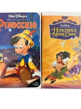 Walt Disney Masterpiece Collection Pinocchio and Hunchback VHS